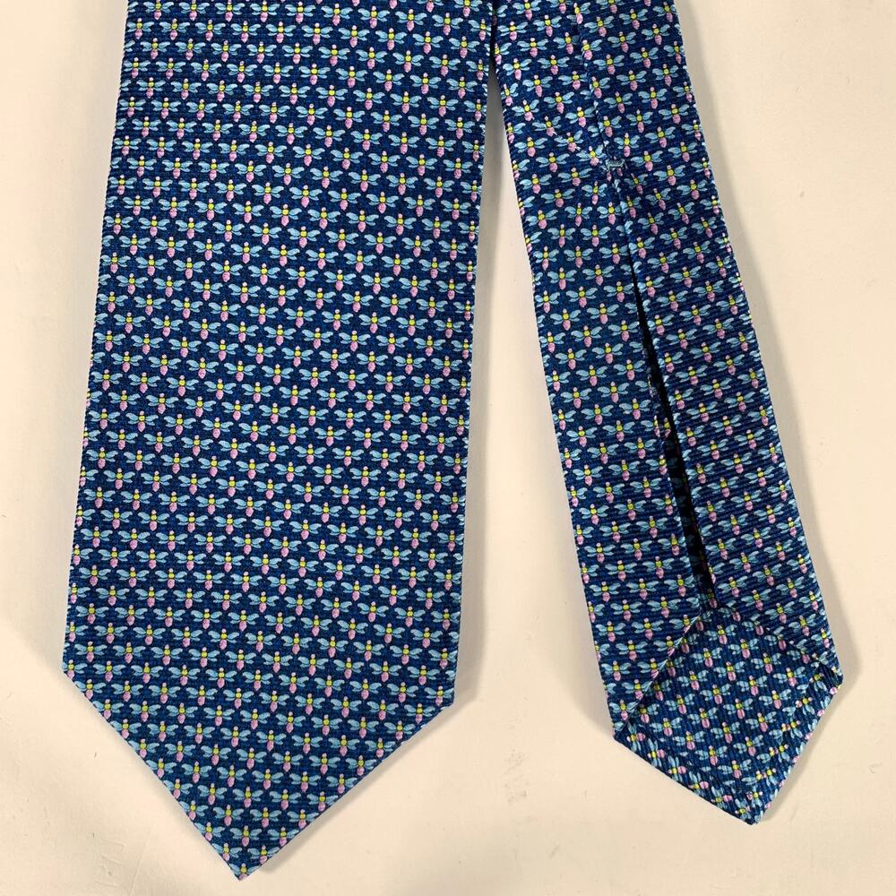 BVLGARI Blue Cobalt Bees Silk Tie